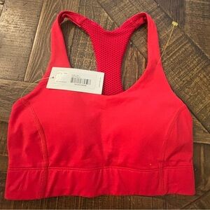 Outdoor Voices Do Something Bra NWT Red  Sports Bra with Racerback Design